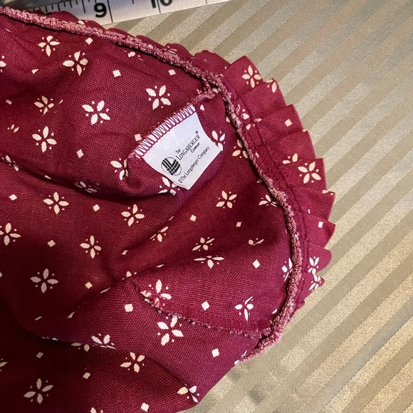 Longaberger Woven Basket with Burgundy Fabric Liner - Picture 4 of 12